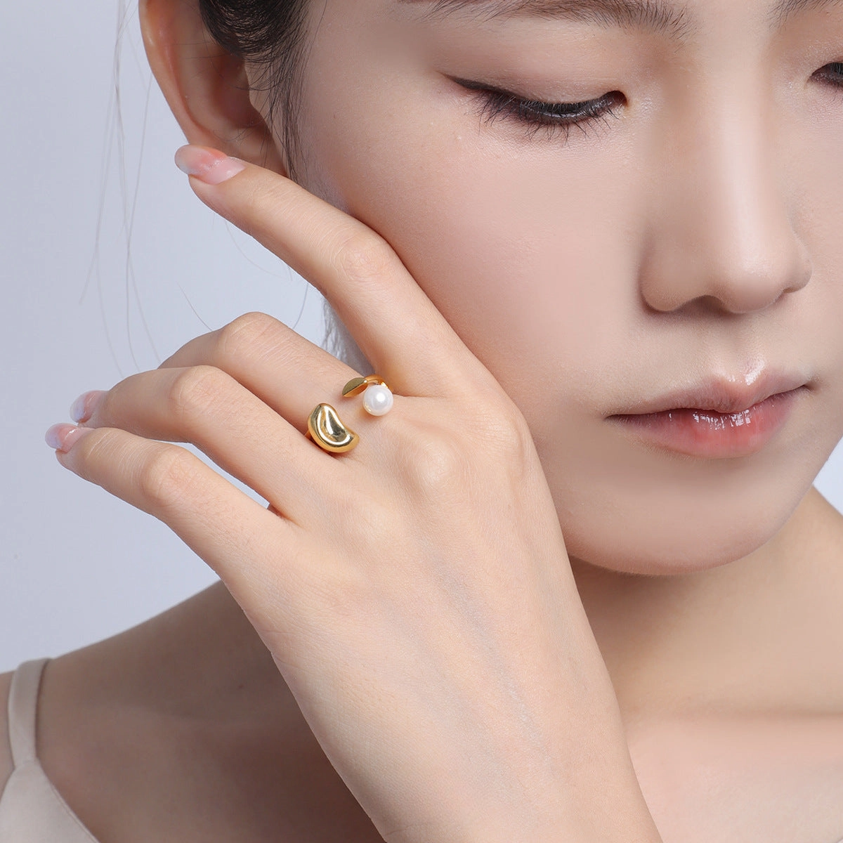 Wholesale Pearl Geometric Rings