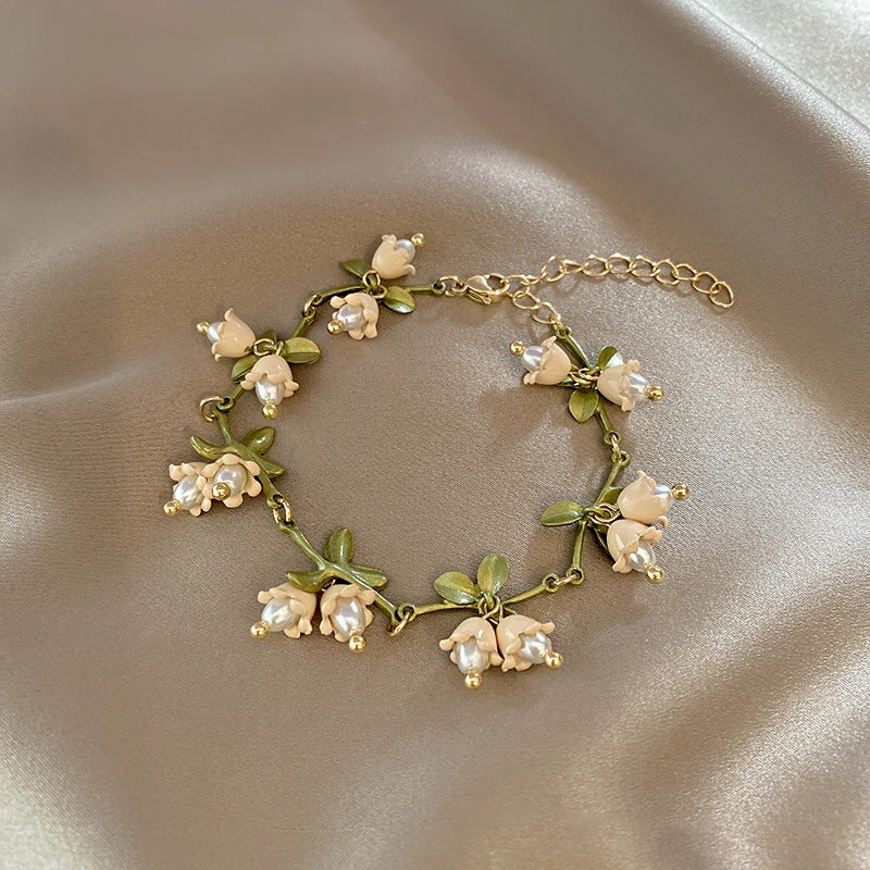 Wholesale Pearl Leaf Pearl Bracelet Earrings Necklaces