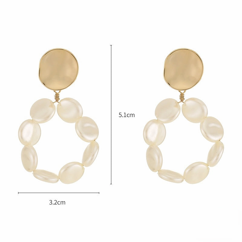 Wholesale Pearl Long Copper Earrings
