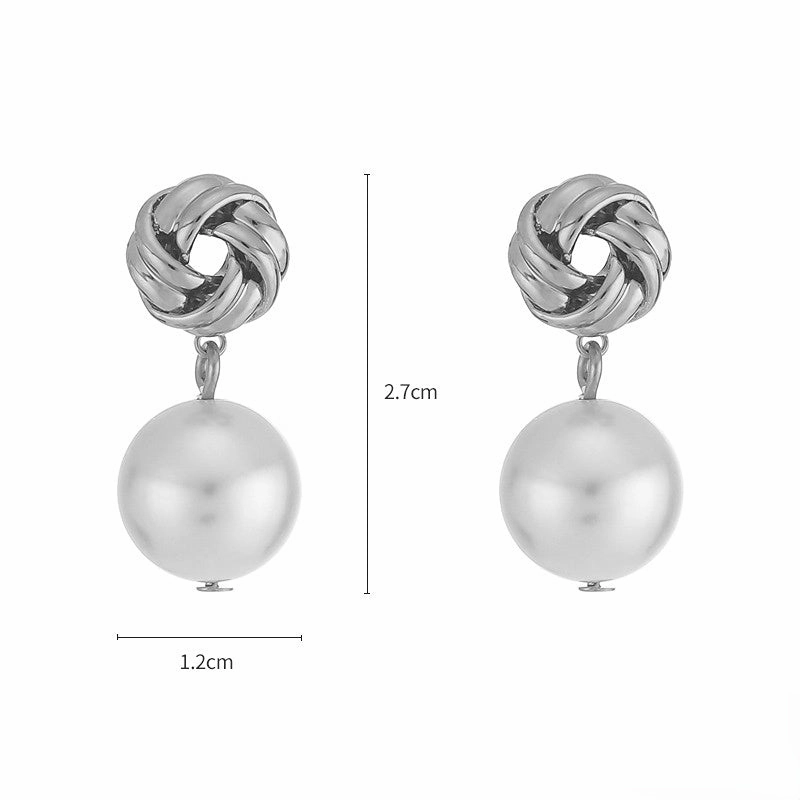 Wholesale Pearl Long Copper Earrings