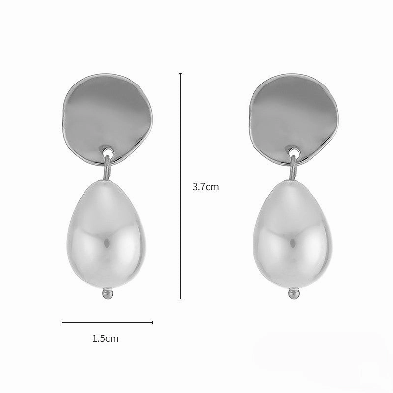 Wholesale Pearl Long Copper Earrings
