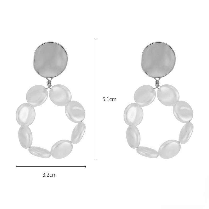 Wholesale Pearl Long Copper Earrings