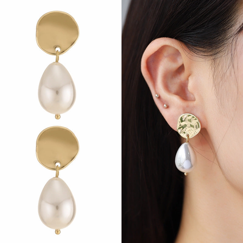 Wholesale Pearl Long Copper Earrings