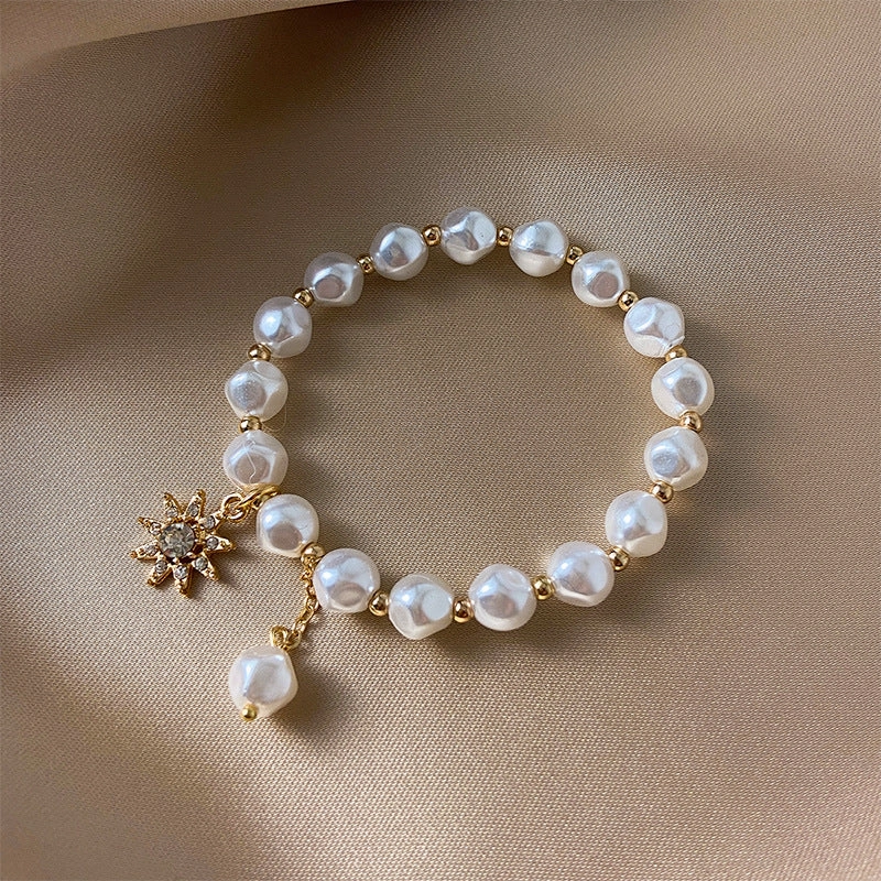 Wholesale Pearl Love Heart  Dreamcatcher Alloy Bracelet