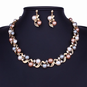 Wholesale Pearl Necklace Earring Set