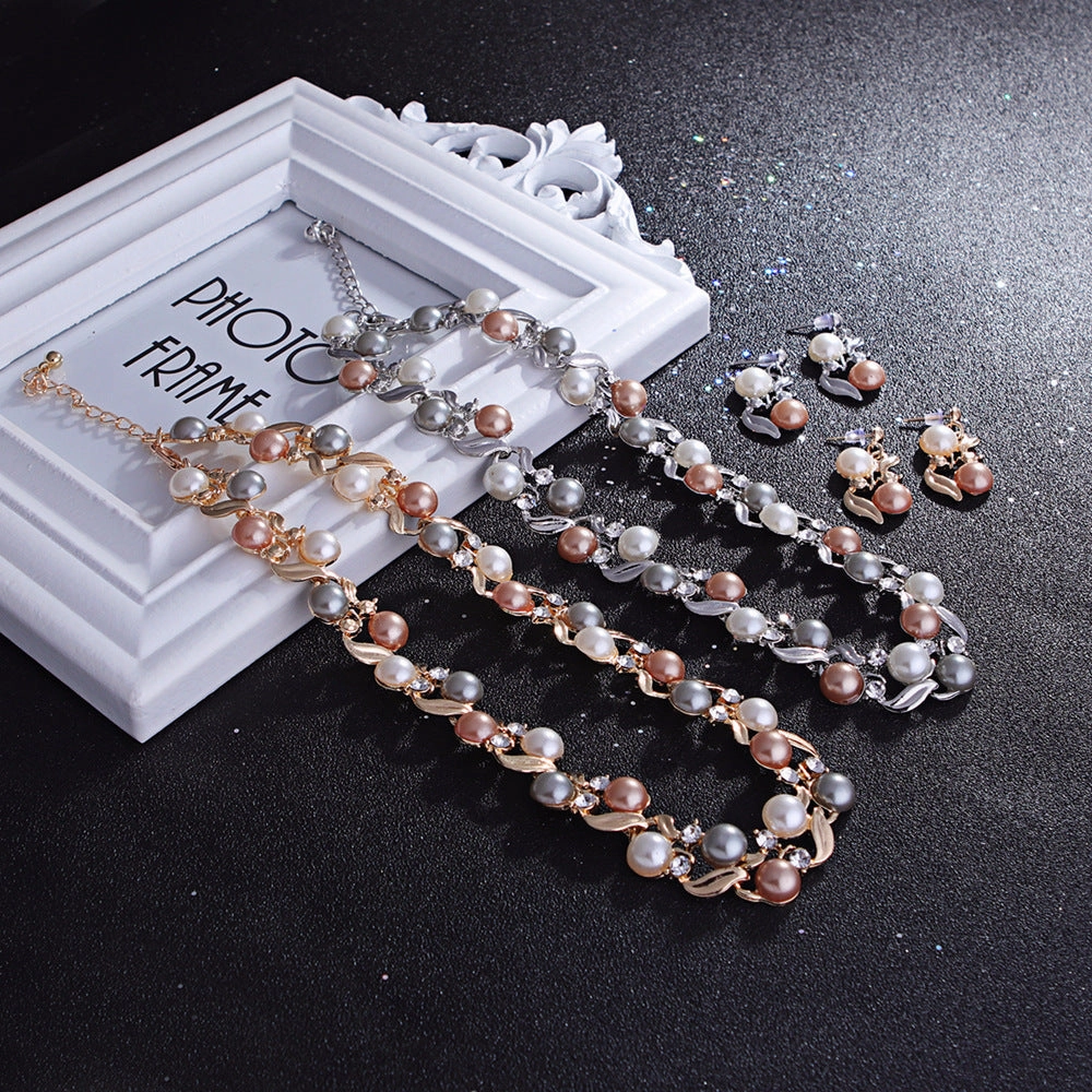 Wholesale Pearl Necklace Earring Set