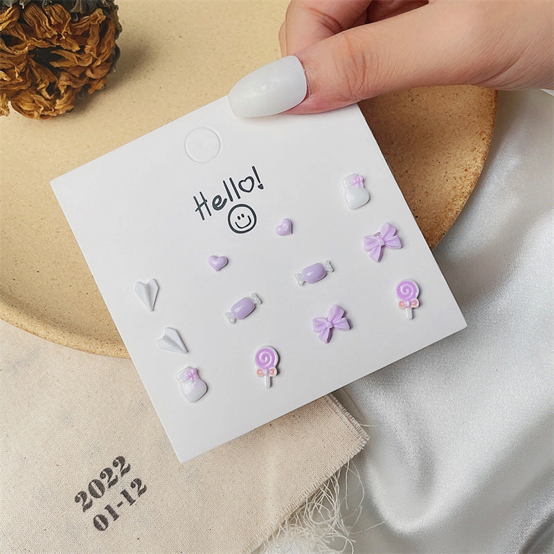 Wholesale Pearl One Week Stud Earring Set Alloy Earrings