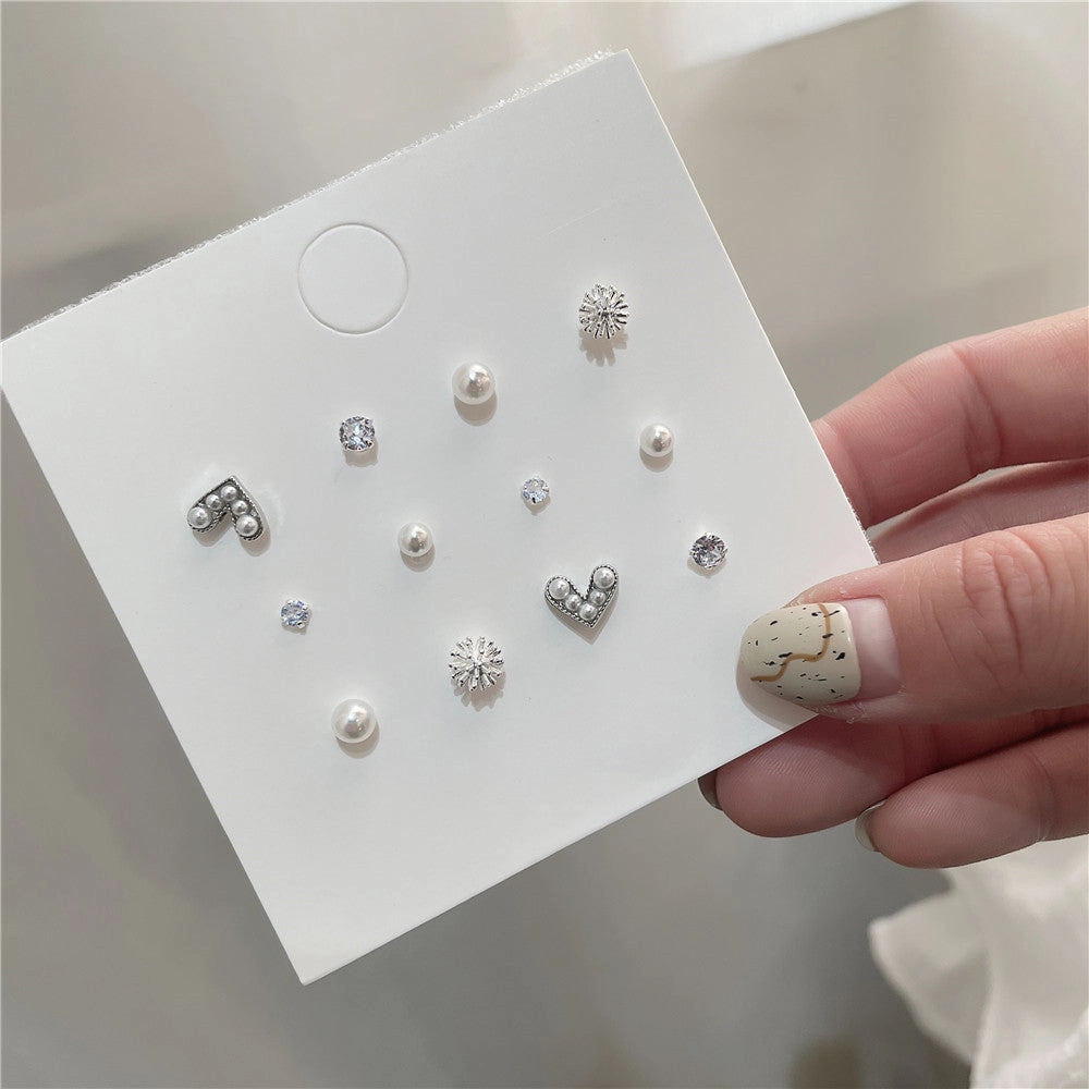 Wholesale Pearl One Week Stud Earring Set Alloy Earrings