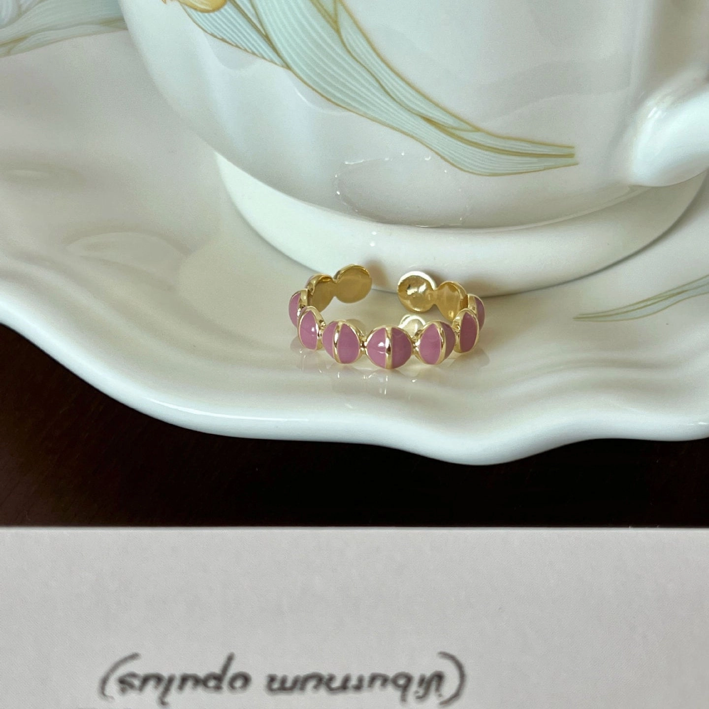 Wholesale Pearl Ring Adjustable Mother of Pearl Vintage Copper Ring