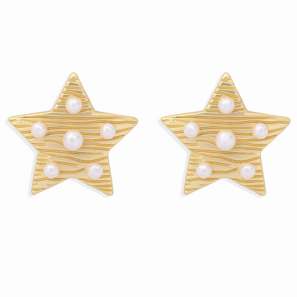 Wholesale Pearl Star Alloy Earrings