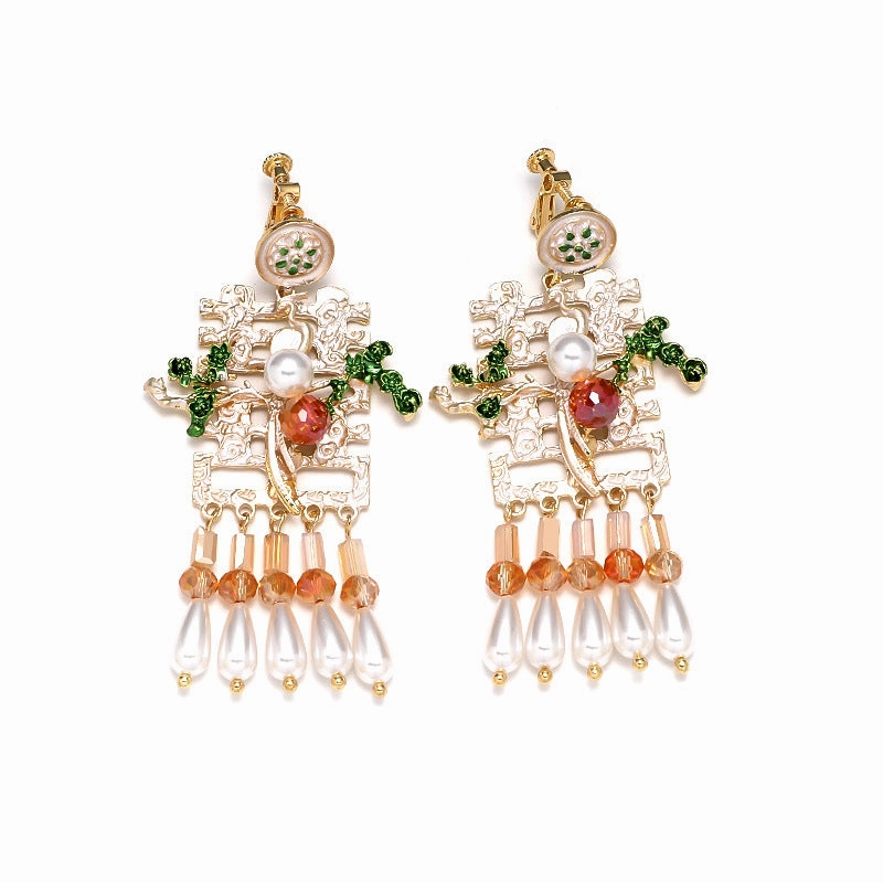 Wholesale Pearl Tassel Ear Clips