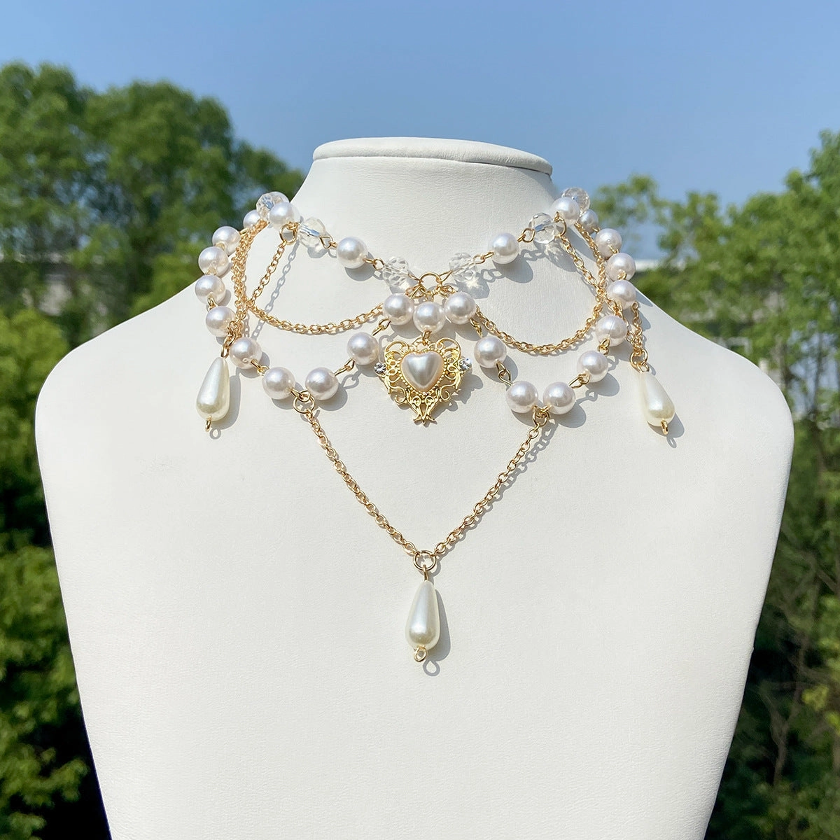 Wholesale Pearl Tassel Strawberry Butterfly Necklace