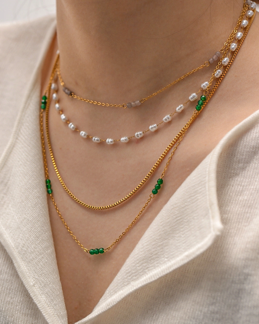 Wholesale Pearl Trend Fashion Women's Stainless Steel Necklace