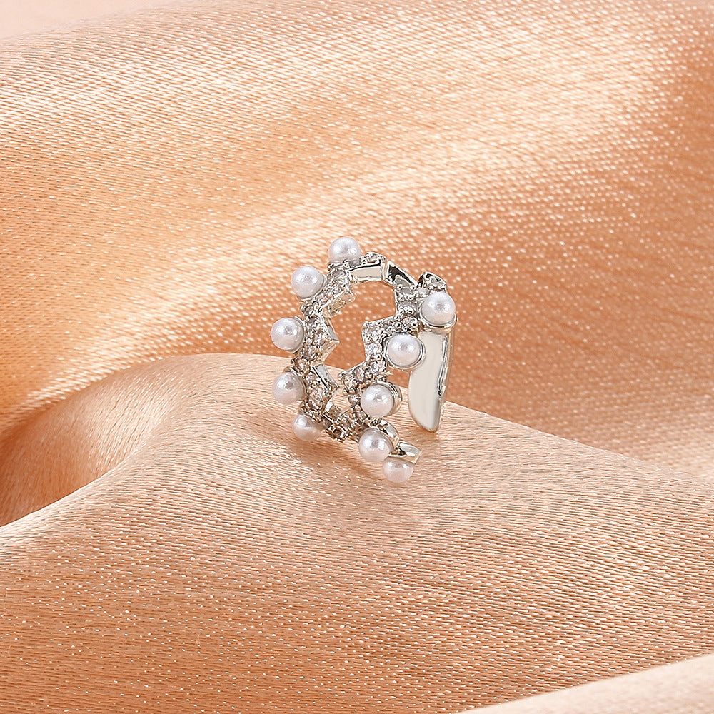 Wholesale Pearl Zircon Copper Earrings
