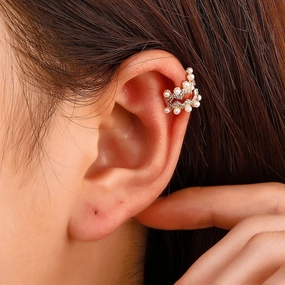 Wholesale Pearl Zircon Copper Earrings