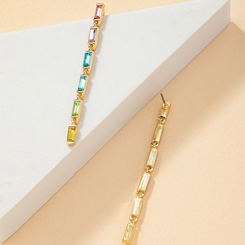 Wholesale Pendant Color Diamond Alloy Earrings