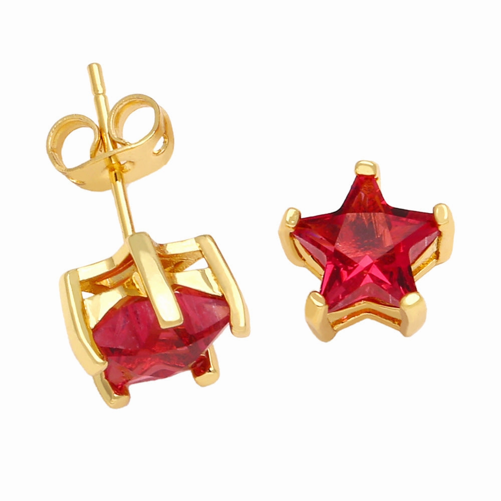 Wholesale Pentagram Copper Ear Studs