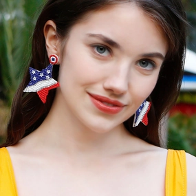 Wholesale Pentagram Independence Day Earrings