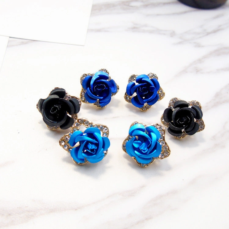 Wholesale Pentagram Inlaid Rose Alloy Earrings