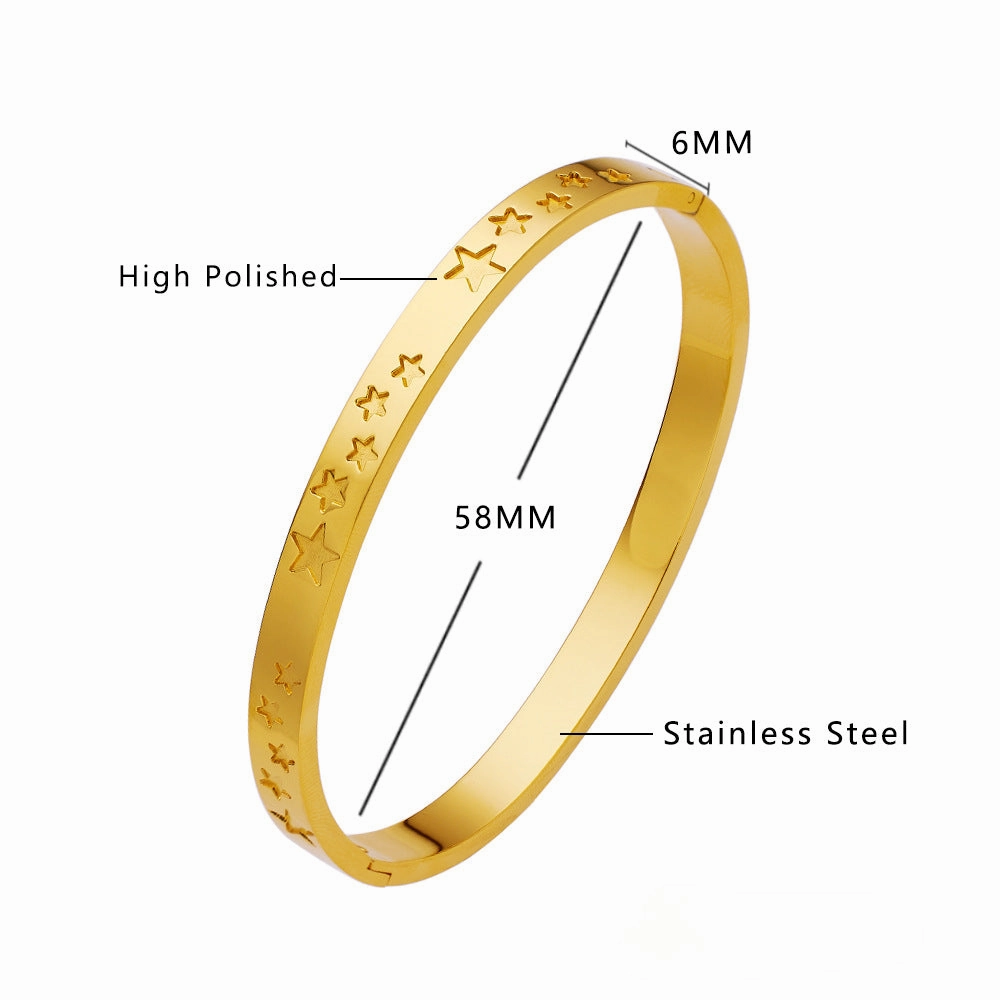Wholesale Pentagram Zircon Titanium Steel Bracelet