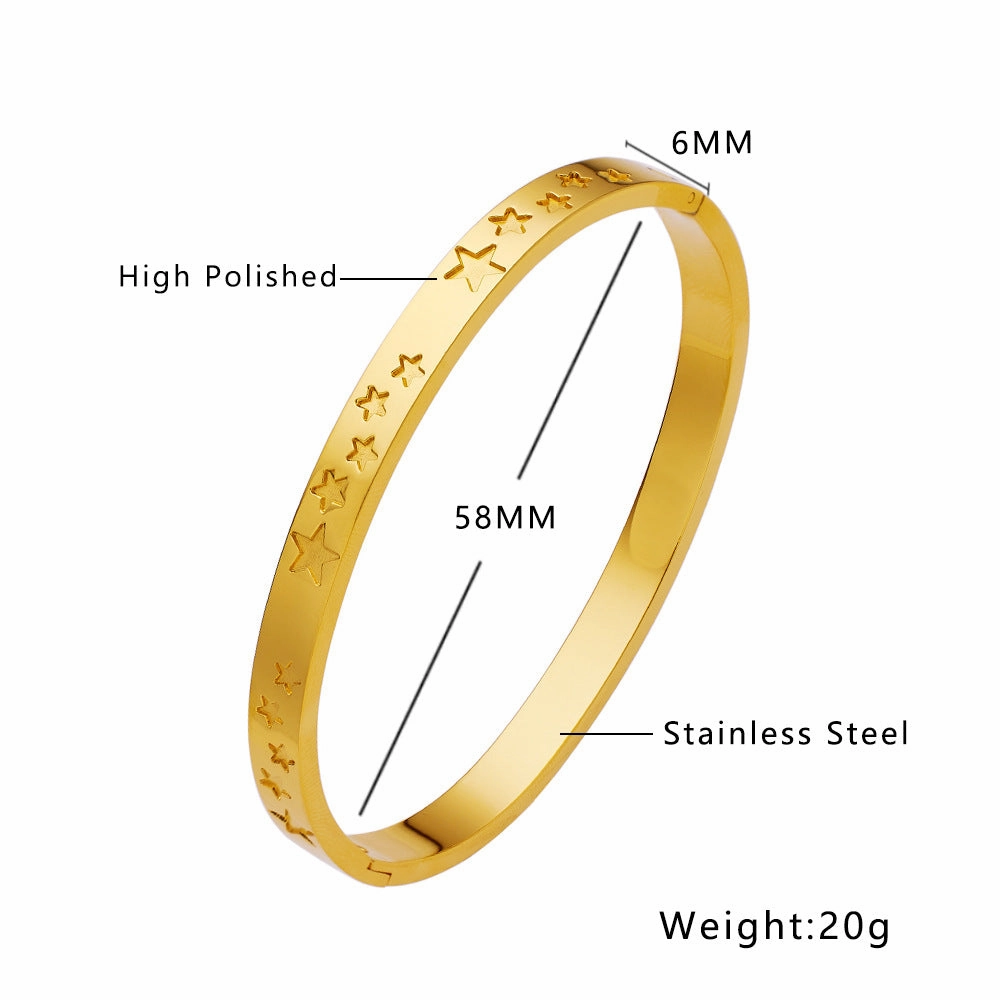 Wholesale Pentagram Zircon Titanium Steel Bracelet