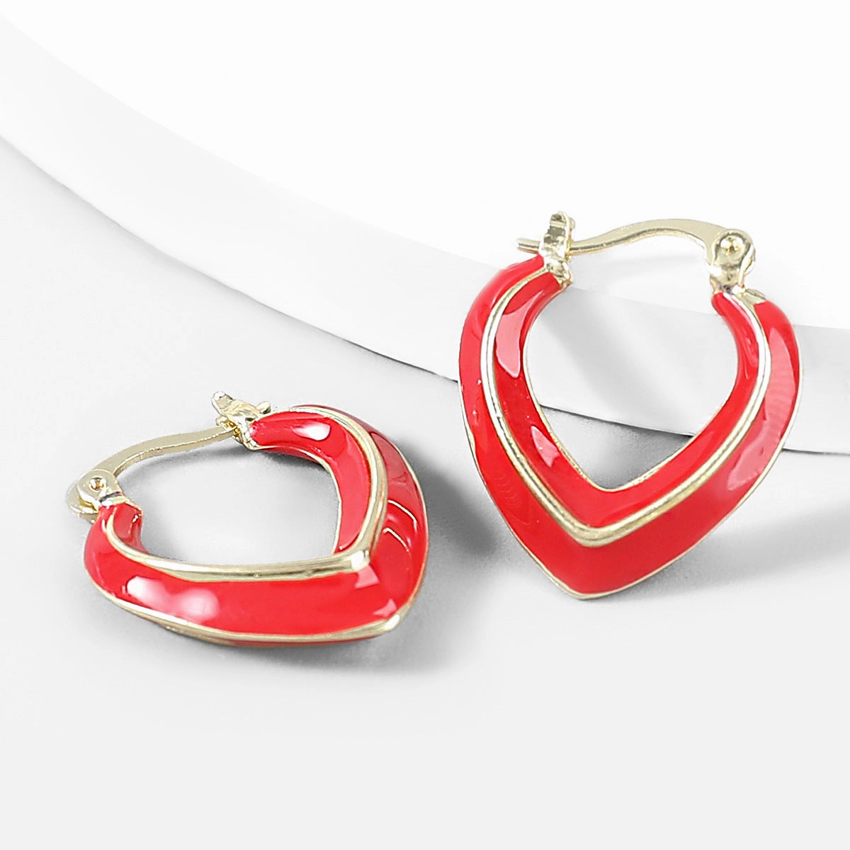 Wholesale Personality Alloy Drip Oil Geometric Earrings