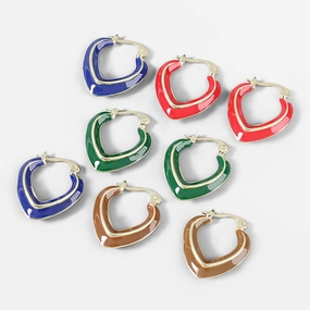 Wholesale Personality Alloy Drip Oil Geometric Earrings