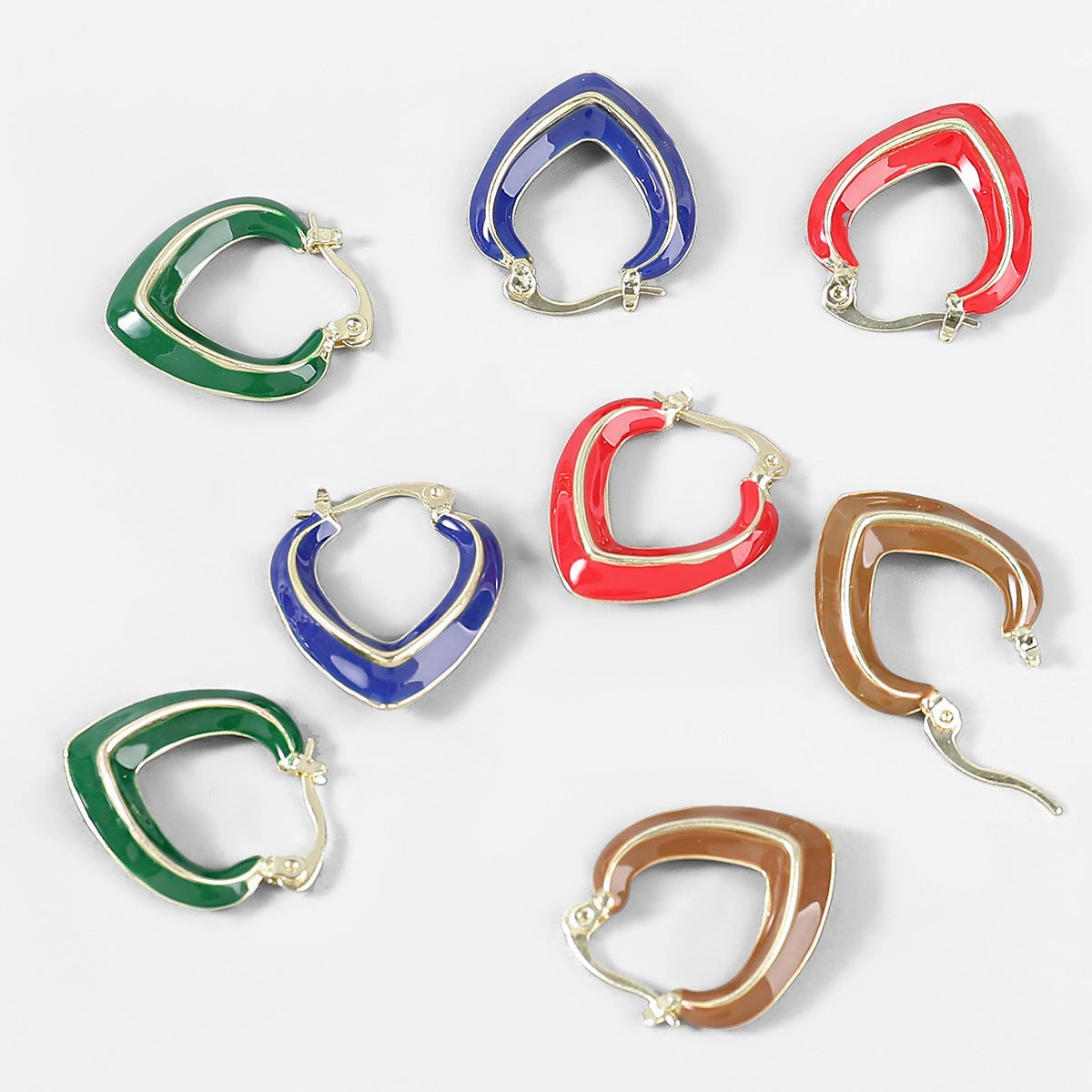 Wholesale Personality Alloy Drip Oil Geometric Earrings