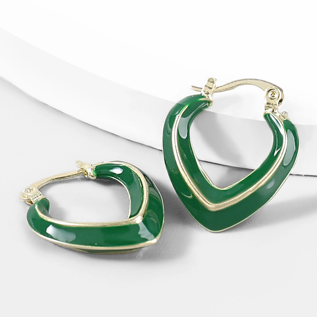 Wholesale Personality Alloy Drip Oil Geometric Earrings