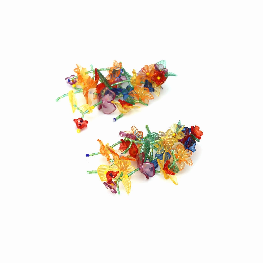 Wholesale Personality Handwoven Flower Tassel Earrings Alloy