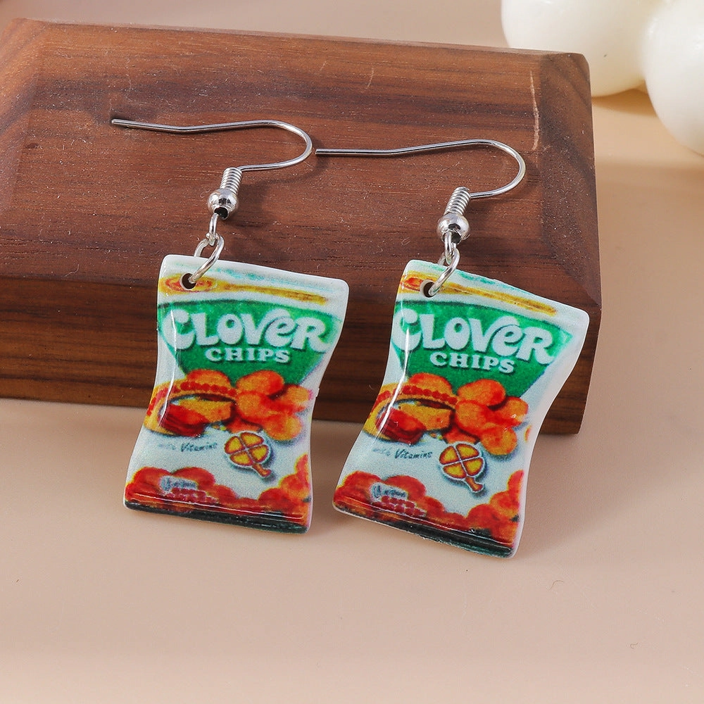 Wholesale Personalized Cartoon Cute Potato Chip Earrings