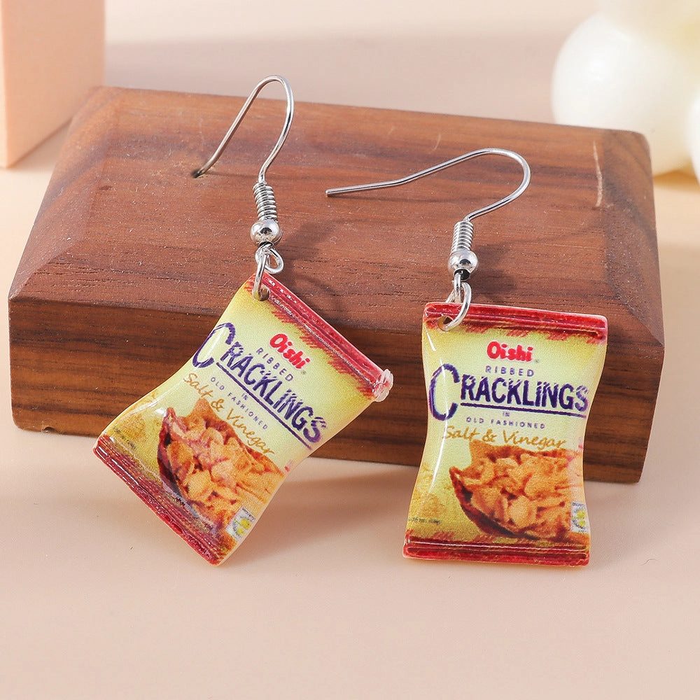 Wholesale Personalized Cartoon Cute Potato Chip Earrings