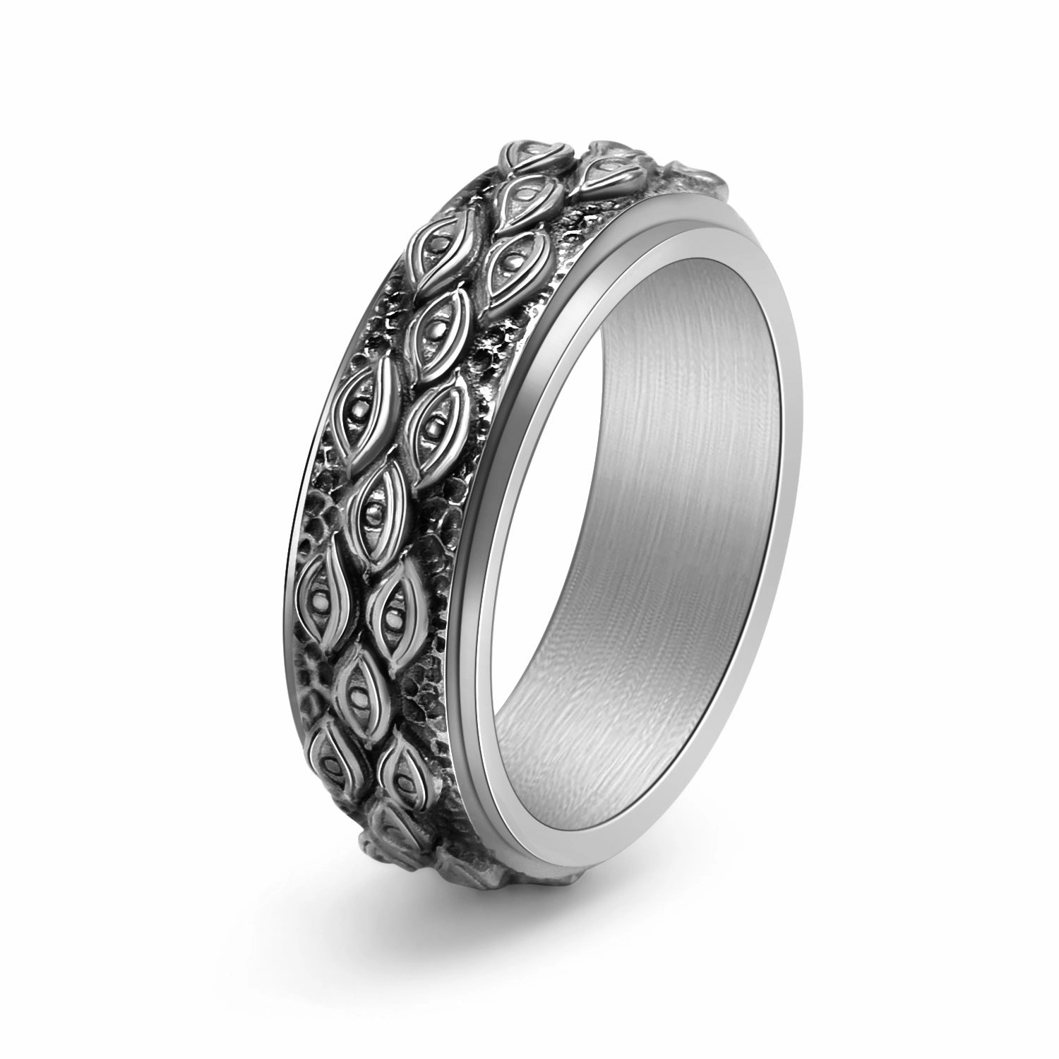 Wholesale Personalized Five-pointed Star Titanium Steel Rotatable Ring