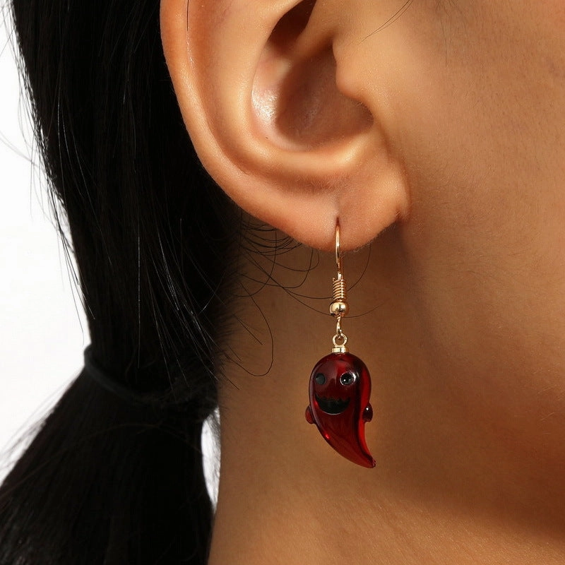 Wholesale Personalized Halloween Resin Ghost Pendant Earrings
