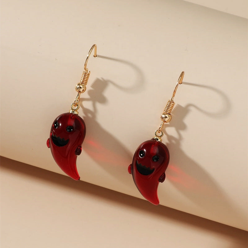 Wholesale Personalized Halloween Resin Ghost Pendant Earrings