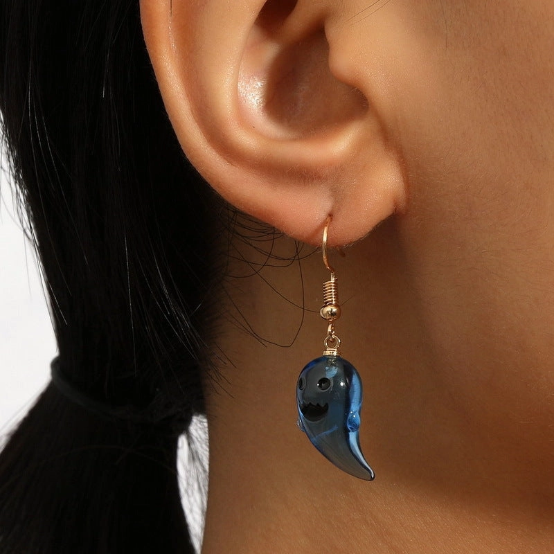 Wholesale Personalized Halloween Resin Ghost Pendant Earrings