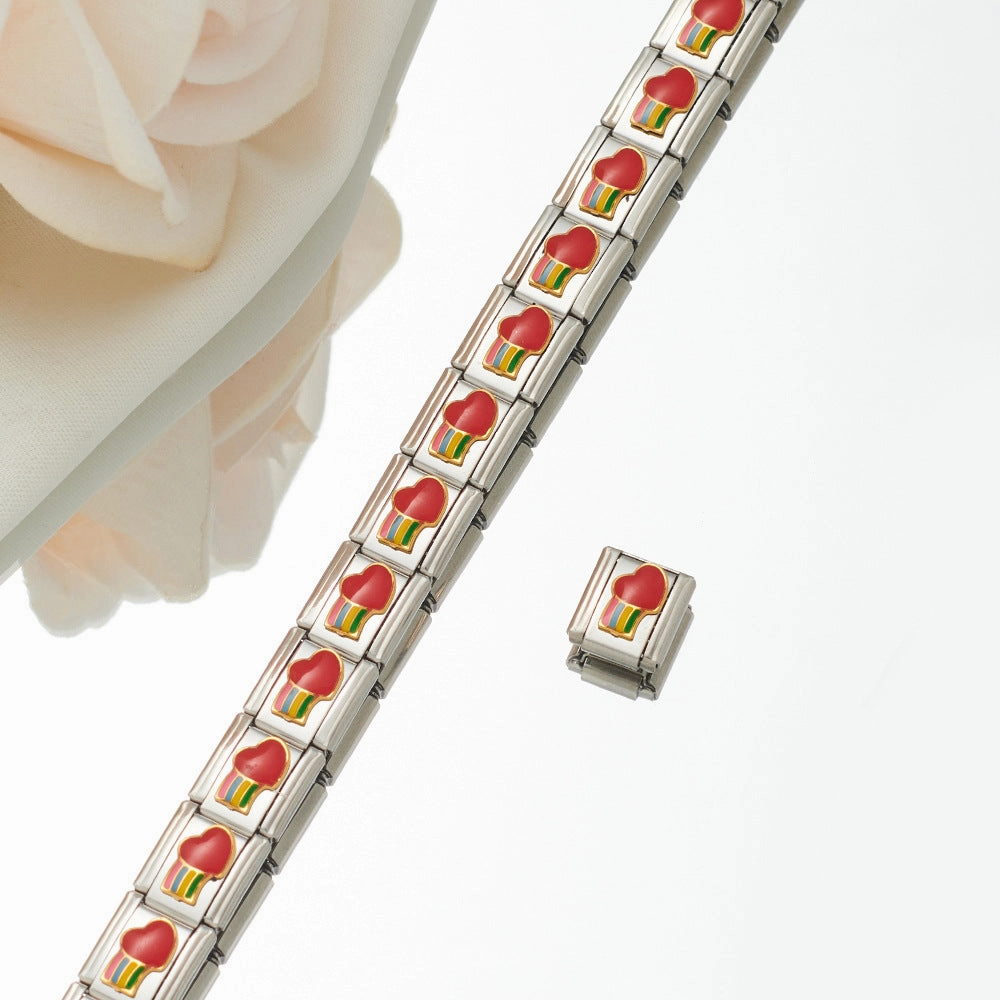 Wholesale Personalized Hand-stitched DIY Pattern Stainless Steel Combination Bracelet
