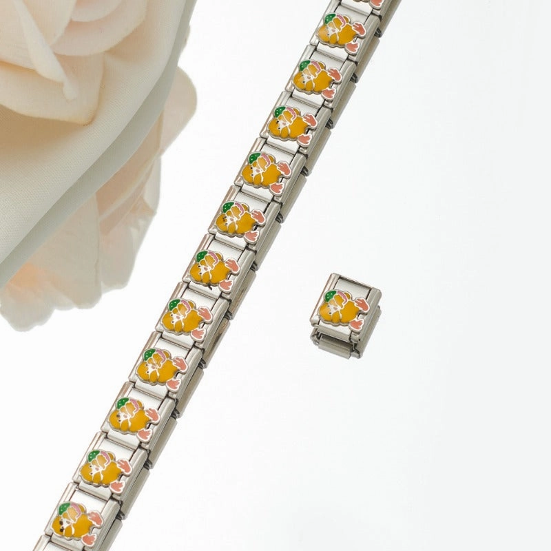 Wholesale Personalized Hand-stitched DIY Pattern Stainless Steel Combination Bracelet