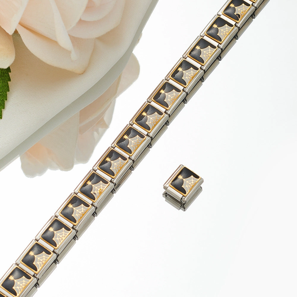 Wholesale Personalized Hand-stitched DIY Pattern Stainless Steel Combination Bracelet