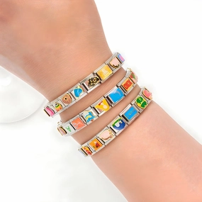 Wholesale Personalized Hand-stitched DIY Pattern Stainless Steel Combination Bracelet