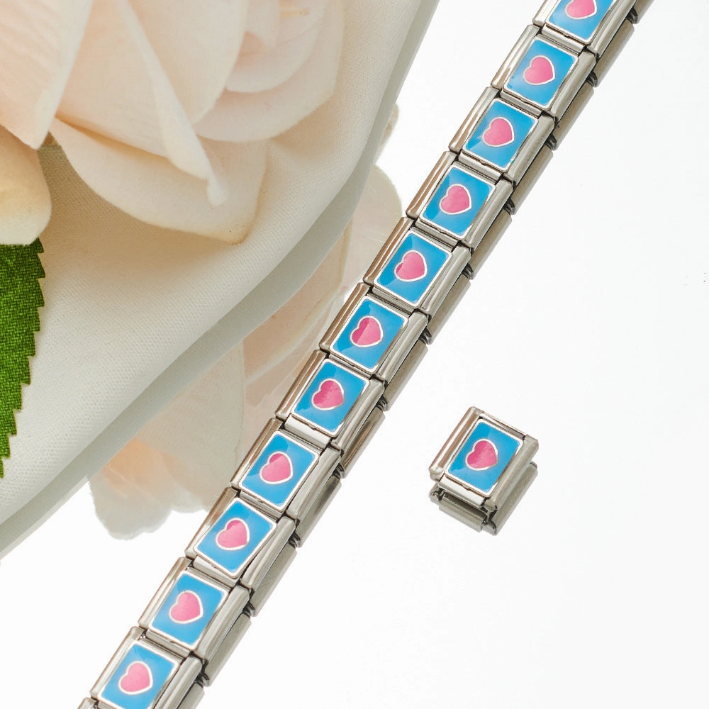 Wholesale Personalized Hand-stitched DIY Pattern Stainless Steel Combination Bracelet