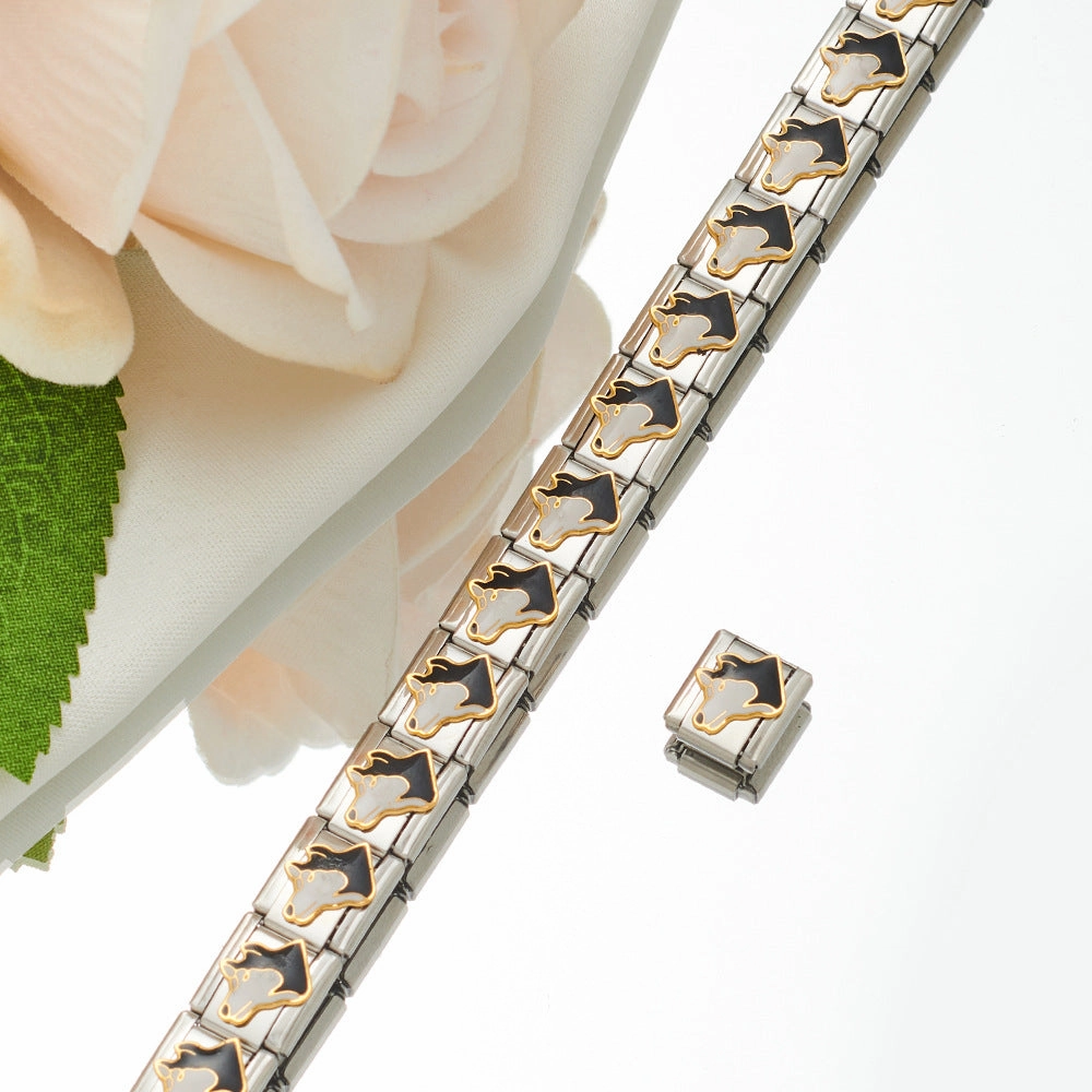 Wholesale Personalized Hand-stitched DIY Pattern Stainless Steel Combination Bracelet