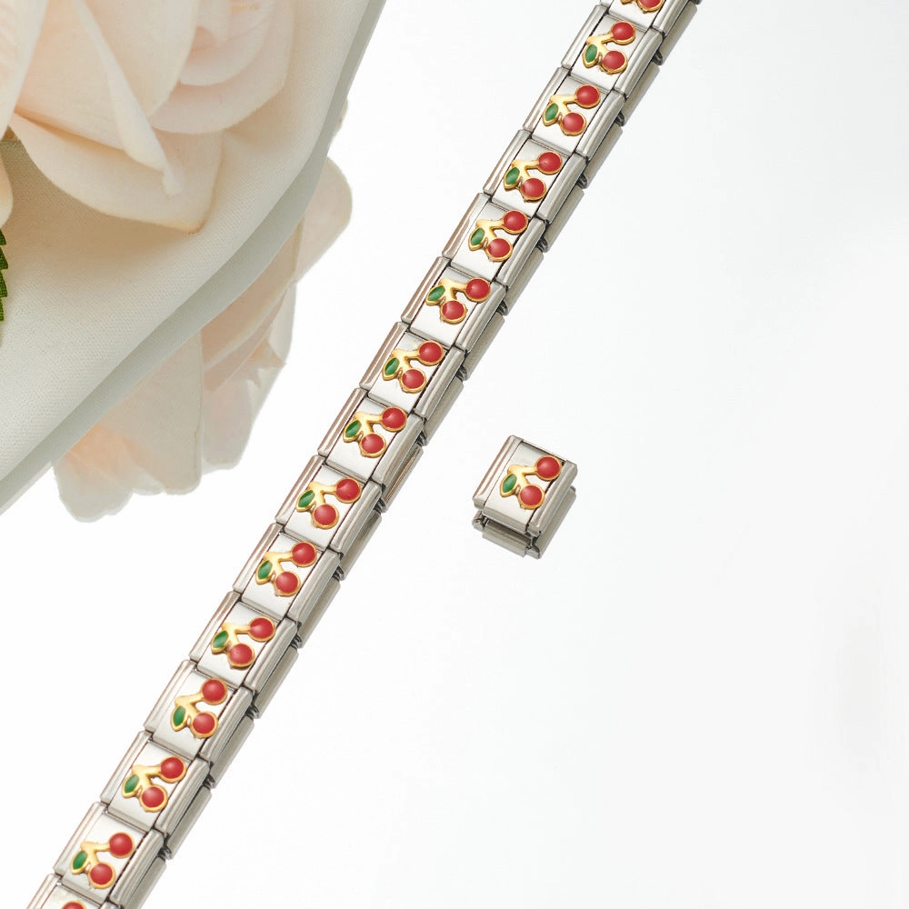 Wholesale Personalized Hand-stitched DIY Pattern Stainless Steel Combination Bracelet