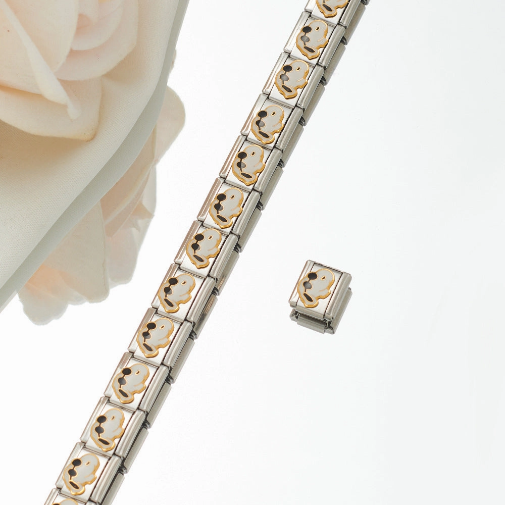Wholesale Personalized Hand-stitched DIY Pattern Stainless Steel Combination Bracelet