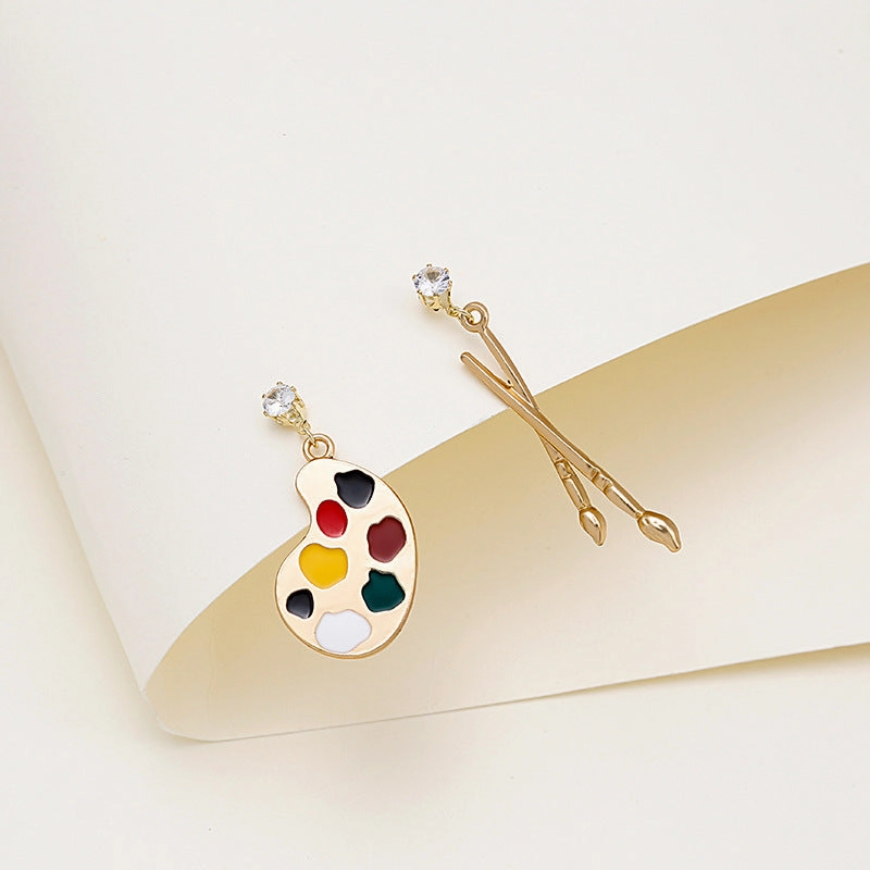 Wholesale Personalized Interesting Painting Pen Drawing Board Earrings