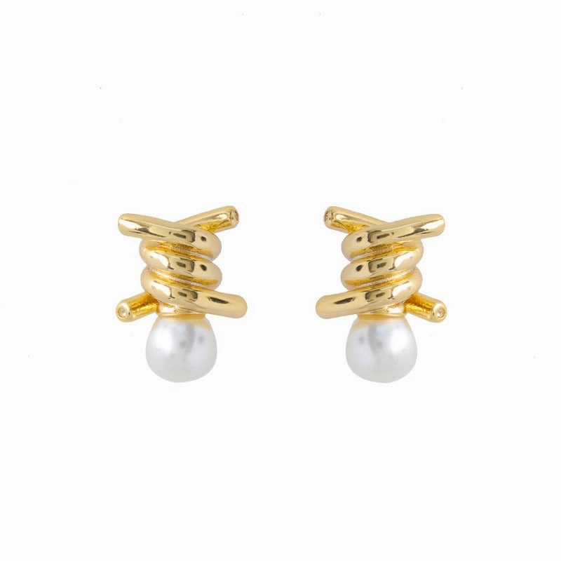 Wholesale Personalized Knotted Pearl Earrings