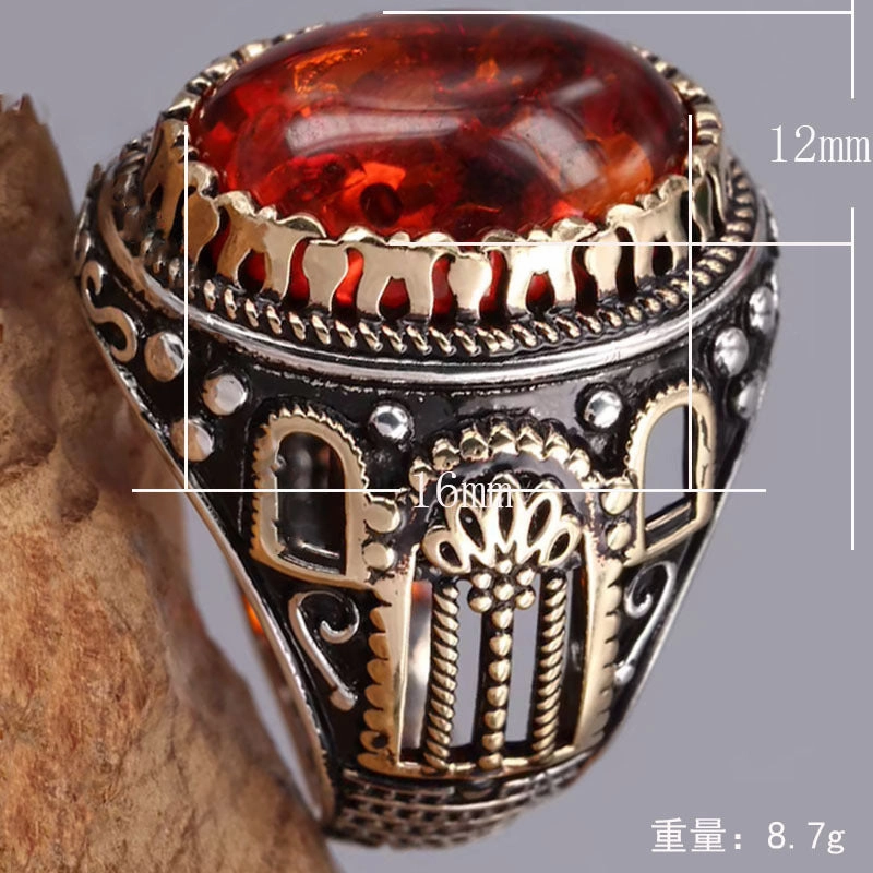 Wholesale Personalized Retro Two tone Black Agate Rings