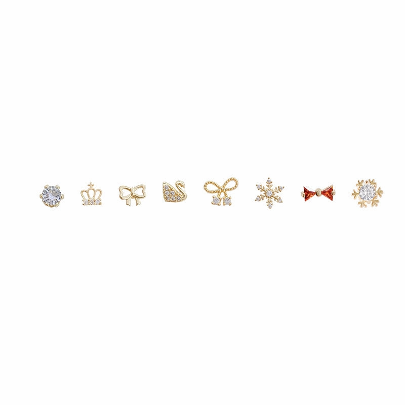 Wholesale Petite Zircon Copper Earrings Set