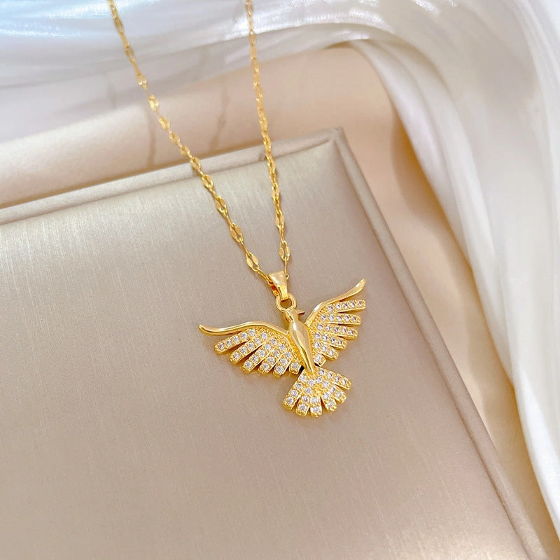Wholesale Phoenix Wings Stainless Steel Necklaces