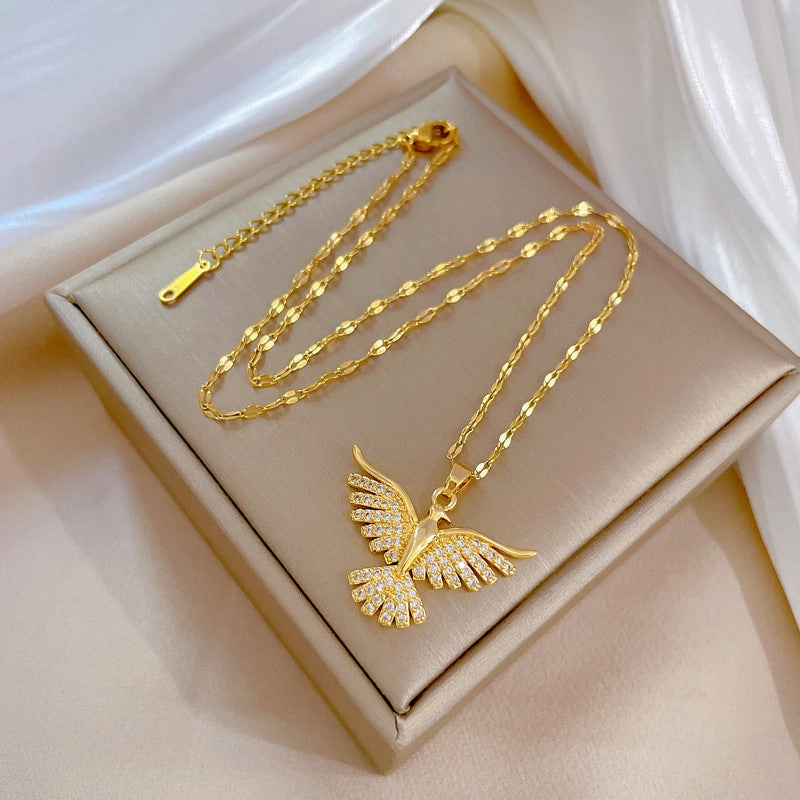 Wholesale Phoenix Wings Stainless Steel Necklaces